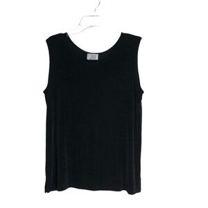 Jostar Vintage Made in Usa Stretchy Acetate Black Sleeveless Blouse M